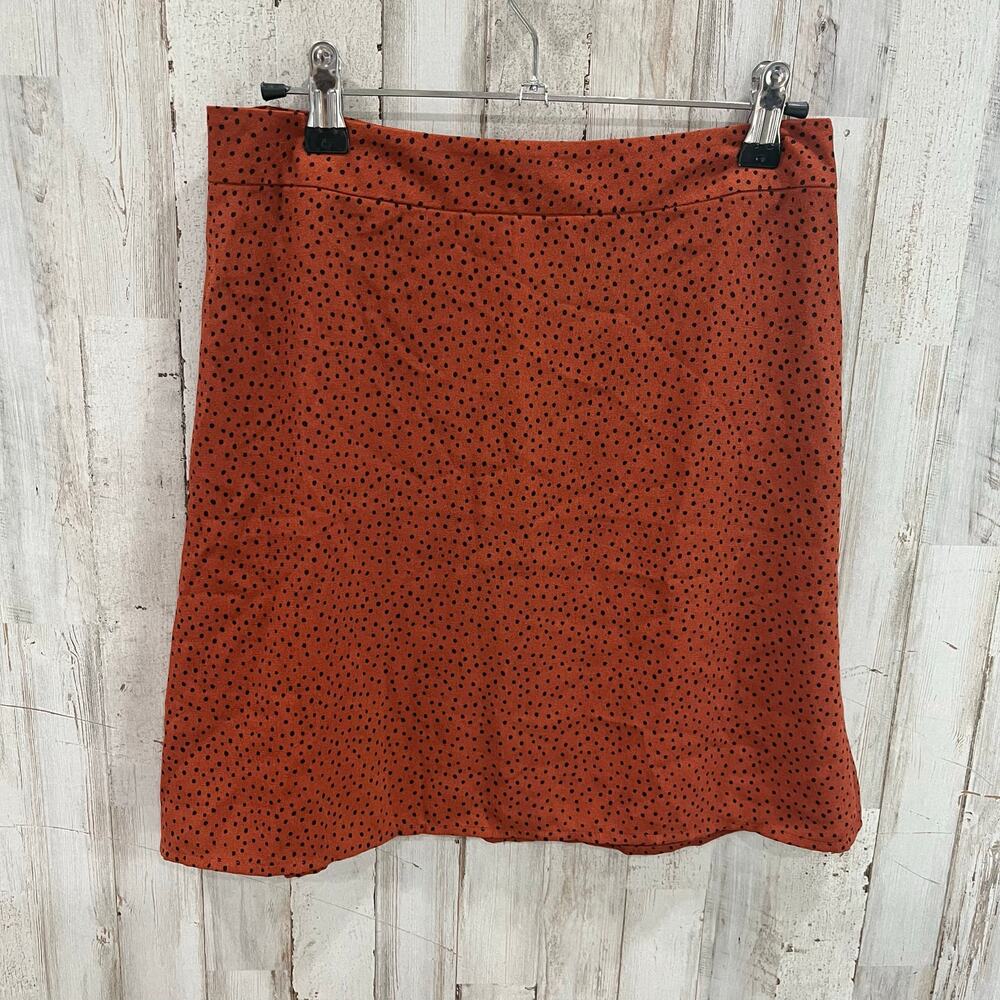 BP Nordstrom Orange Polka Dot Flowy Aline Mini Skirt Womens Size Small